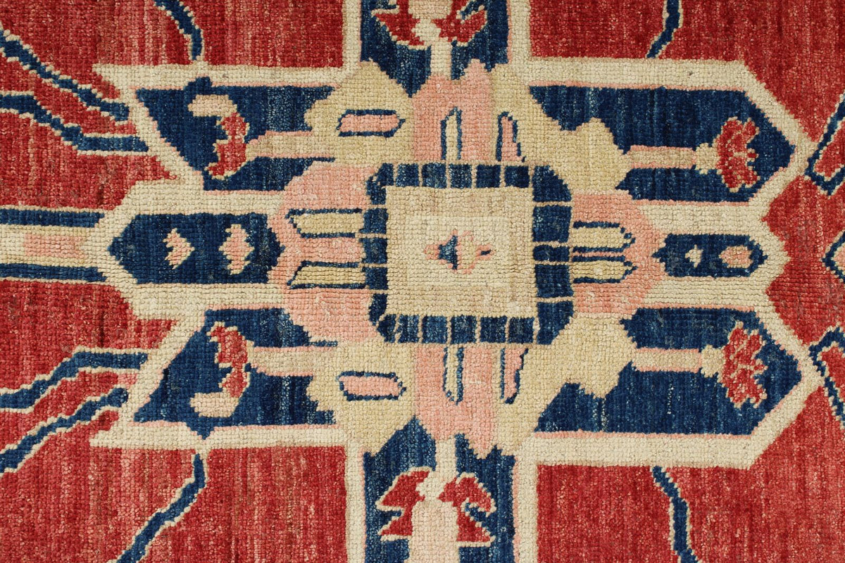 9x12 Ivory and Red Turkish Oushak Rug