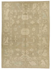 10x14 Ivory and Brown Turkish Oushak Rug