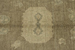 10x14 Ivory and Brown Turkish Oushak Rug