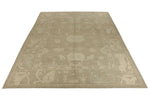 10x14 Ivory and Brown Turkish Oushak Rug