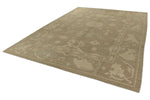 10x14 Ivory and Brown Turkish Oushak Rug