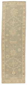 3x11 Brown and Ivory Turkish Oushak Runner