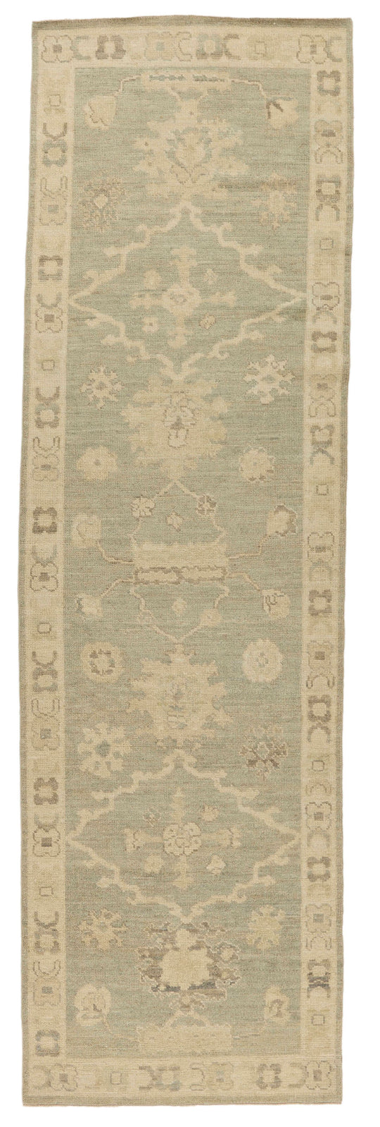 3x11 Brown and Ivory Turkish Oushak Runner