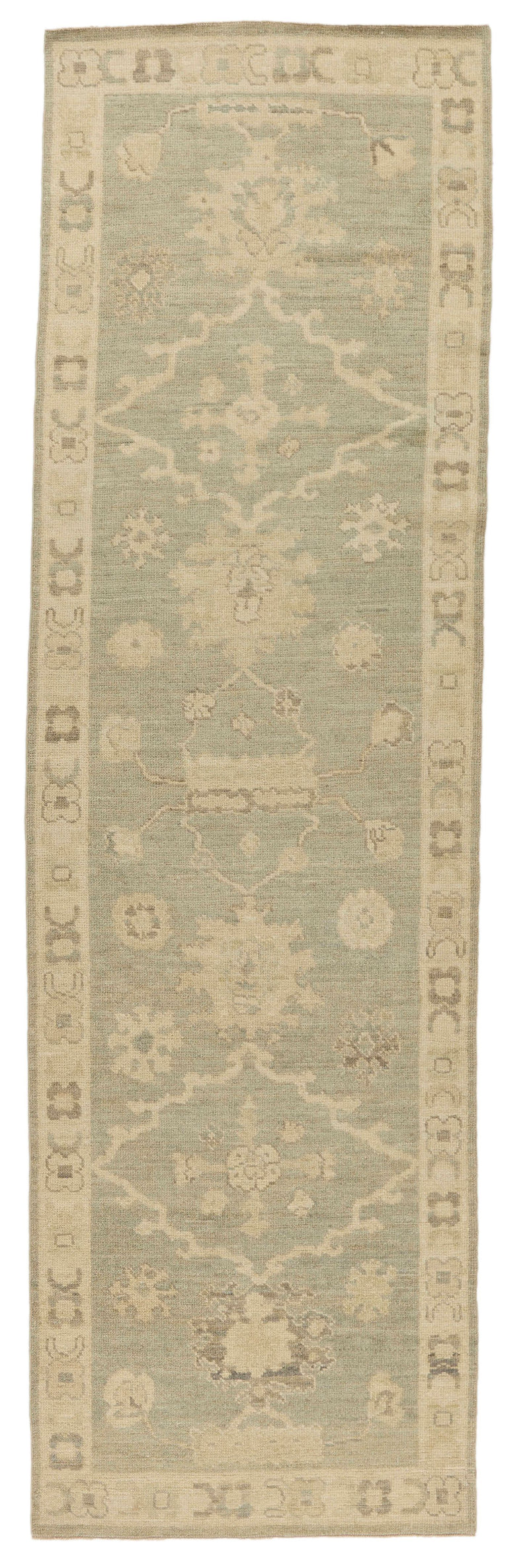 3x11 Brown and Ivory Turkish Oushak Runner