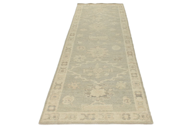 3x11 Brown and Ivory Turkish Oushak Runner