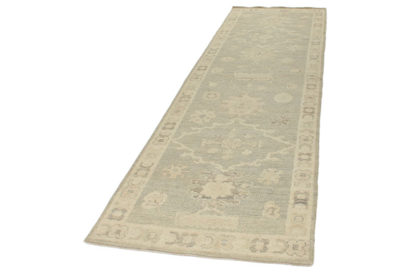 3x11 Brown and Ivory Turkish Oushak Runner