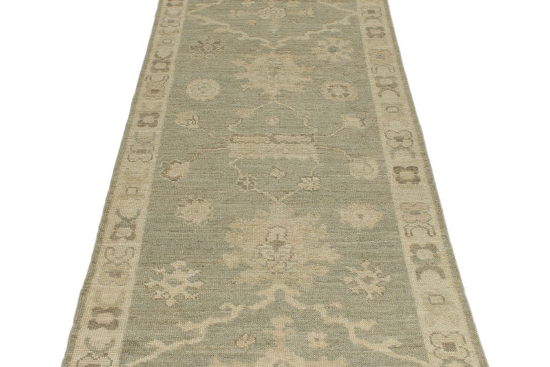 3x11 Brown and Ivory Turkish Oushak Runner