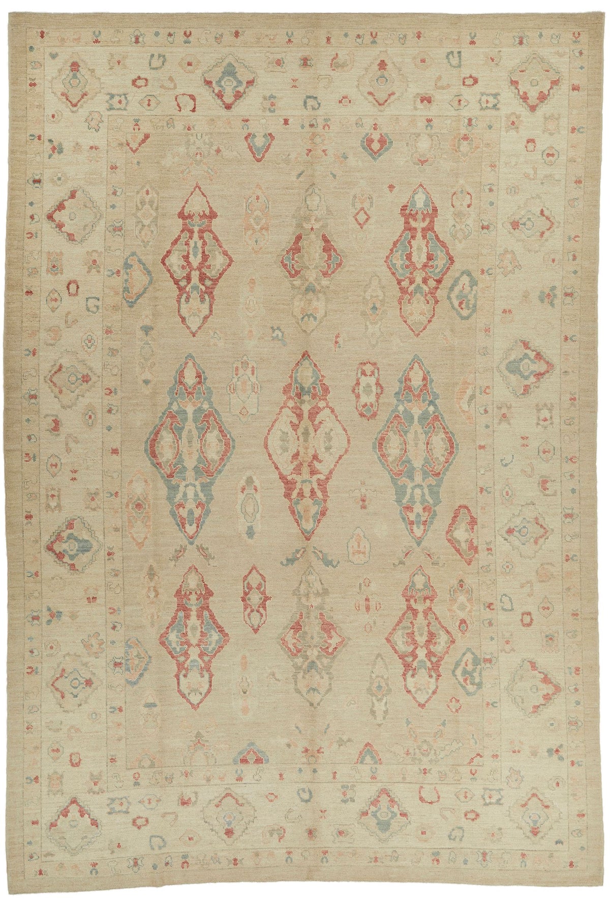 10x15 Brown and Ivory Turkish Oushak Rug
