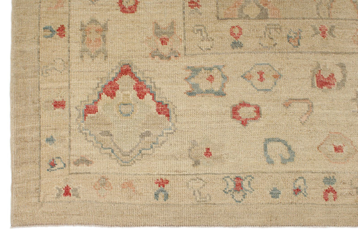 10x15 Brown and Ivory Turkish Oushak Rug