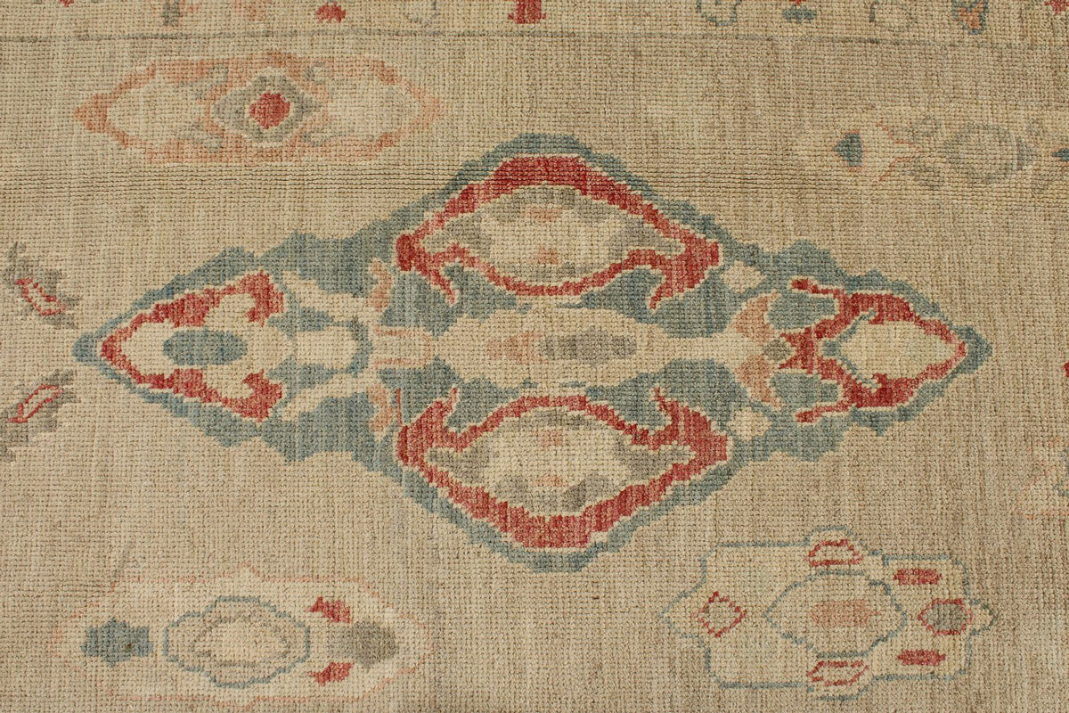 10x15 Brown and Ivory Turkish Oushak Rug