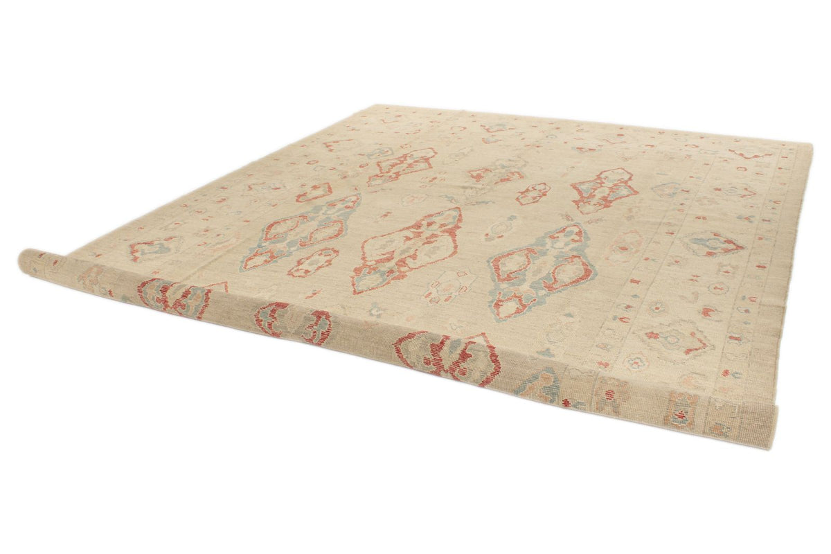 10x15 Brown and Ivory Turkish Oushak Rug
