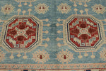 10x13 Blue and Ivory Turkish Oushak Rug