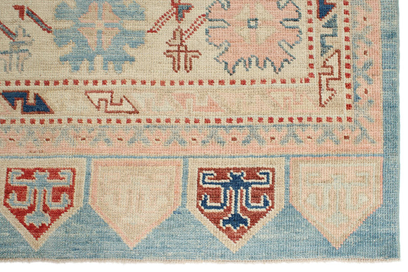 10x13 Blue and Ivory Turkish Oushak Rug