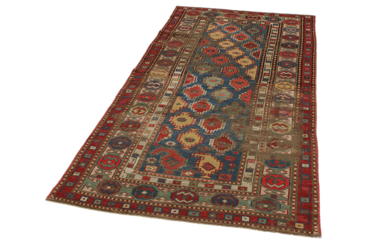 3x7 Navy and Ivory Kazak Tribal Runner