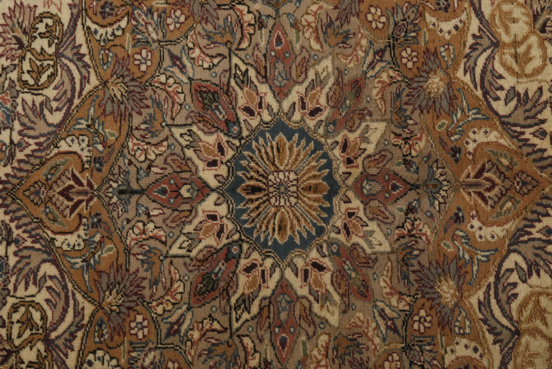7x10 Ivory and Camel Turkish Traditional Rug