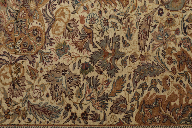 7x10 Ivory and Camel Turkish Traditional Rug