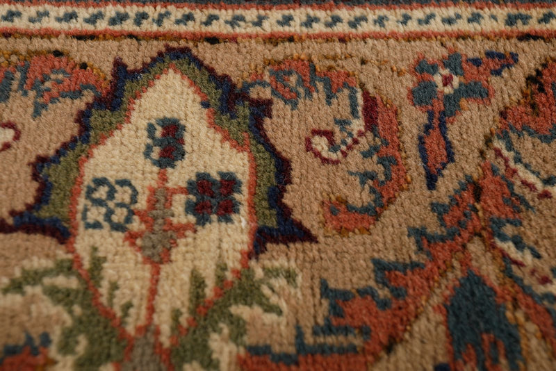 7x10 Ivory and Camel Turkish Traditional Rug