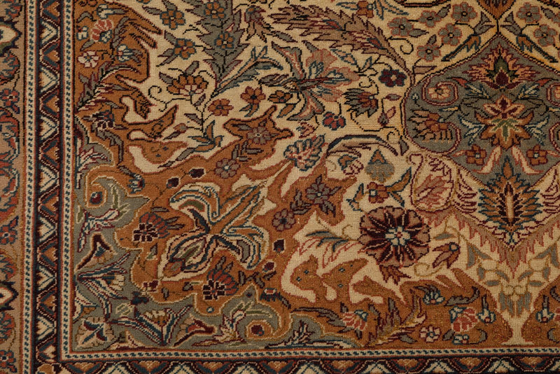 7x10 Ivory and Camel Turkish Traditional Rug
