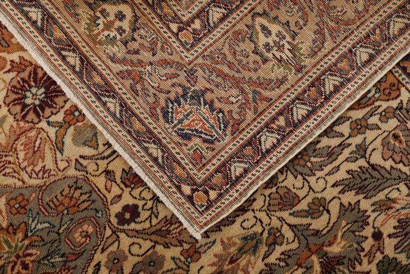 7x10 Ivory and Camel Turkish Traditional Rug
