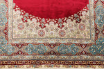 3x20 Red and Blue Turkish Silk Runner