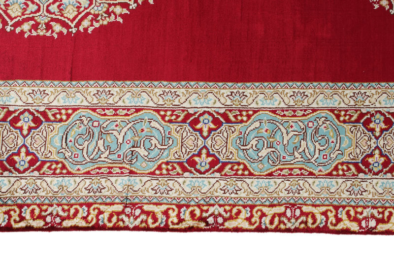 3x20 Red and Blue Turkish Silk Runner