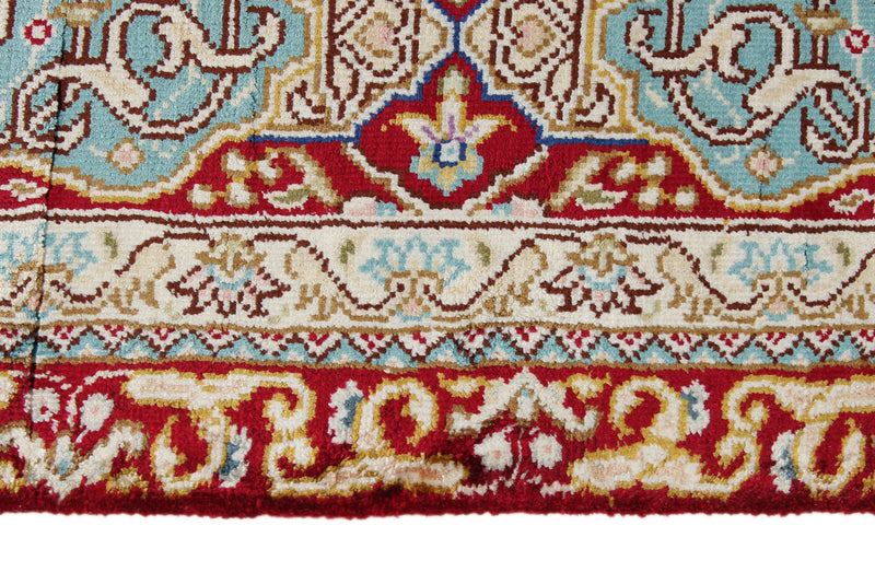 3x20 Red and Blue Turkish Silk Runner