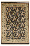 4x6 Black and Green Turkish Anatolian Rug