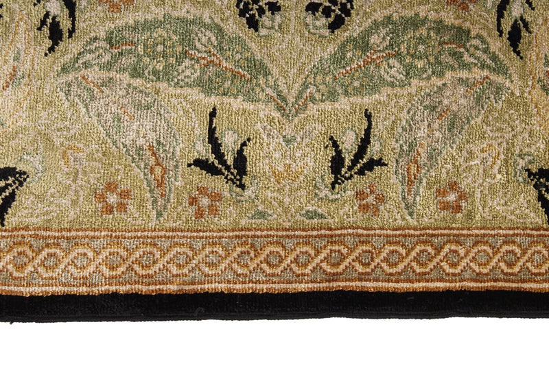 4x6 Black and Green Turkish Anatolian Rug