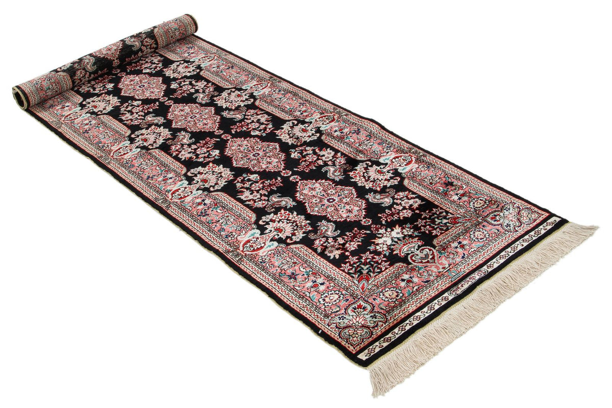 2x7 Black and Pink Turkish Traditional Runner