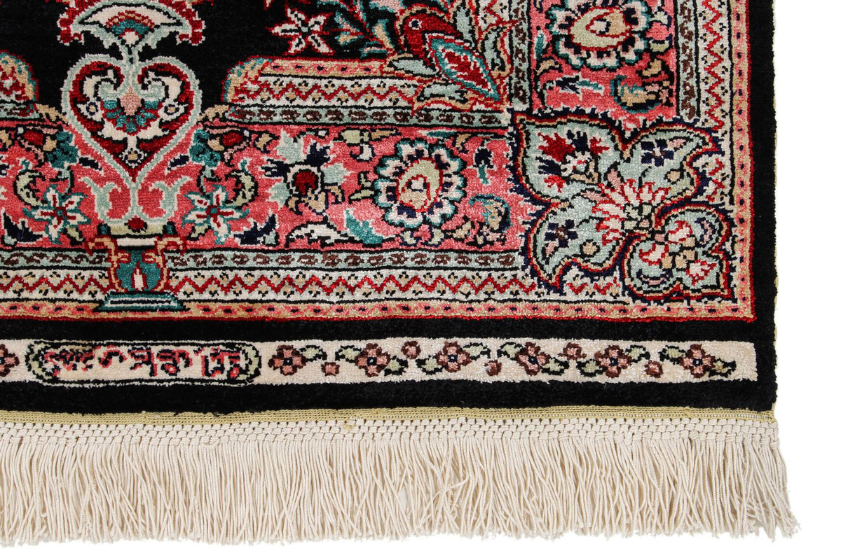 2x7 Black and Pink Turkish Traditional Runner