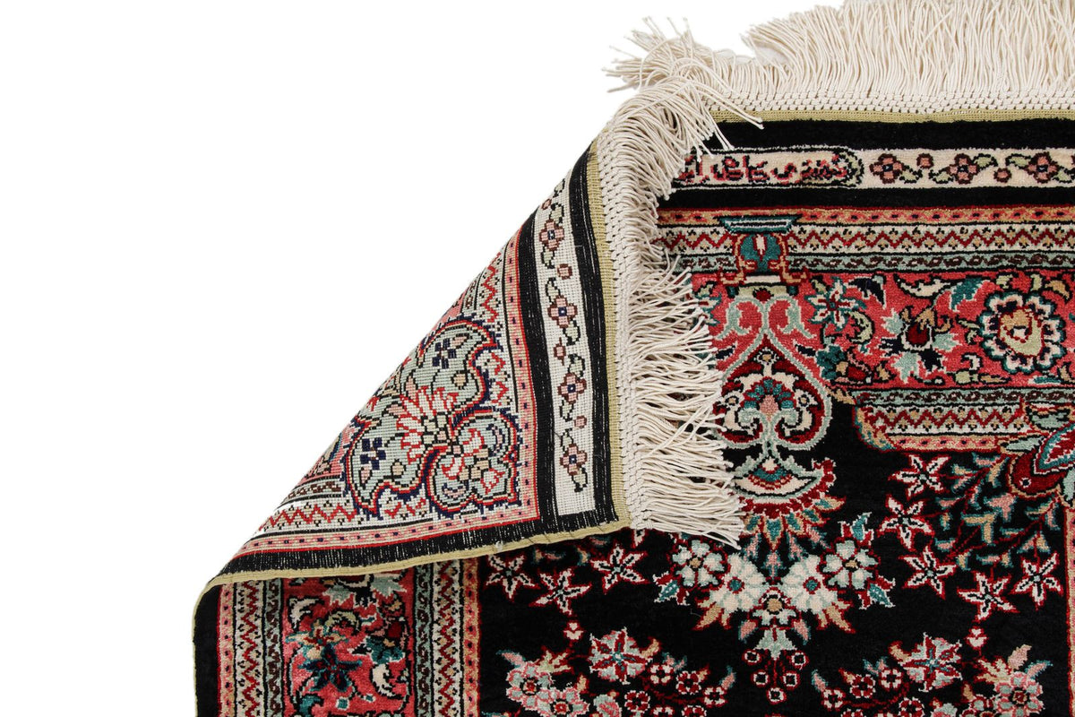 2x7 Black and Pink Turkish Traditional Runner