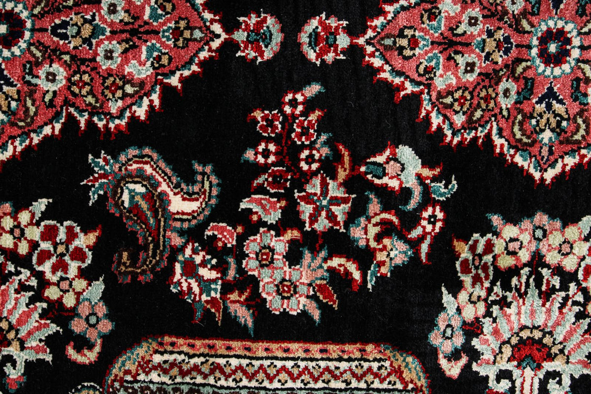 2x7 Black and Pink Turkish Traditional Runner