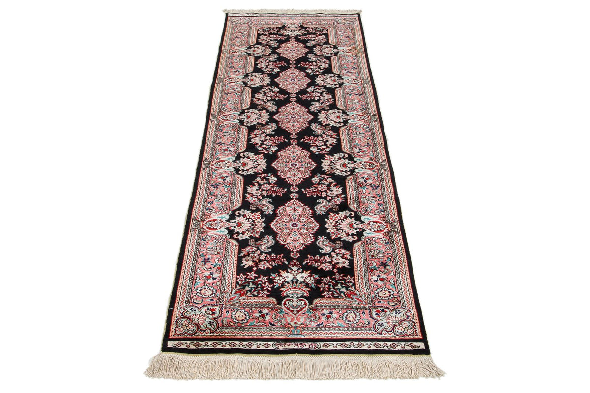 2x7 Black and Pink Turkish Traditional Runner