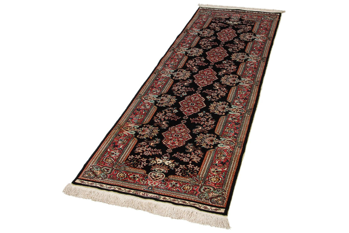 2x7 Black and Pink Turkish Traditional Runner