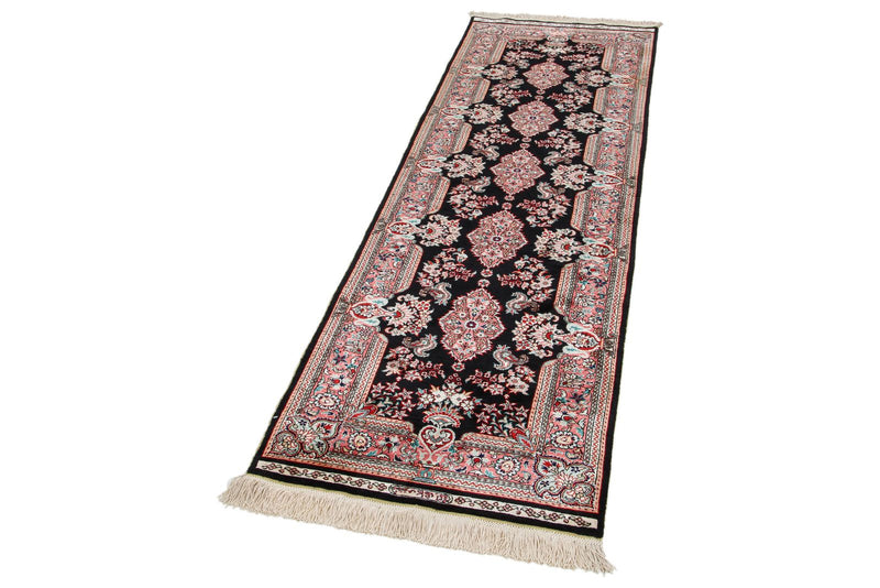 2x7 Black and Pink Turkish Traditional Runner
