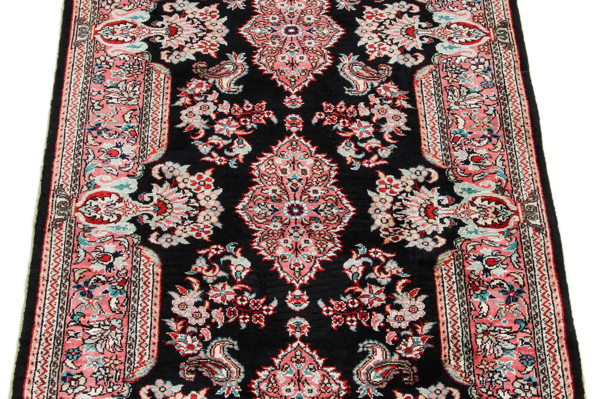 2x7 Black and Pink Turkish Traditional Runner