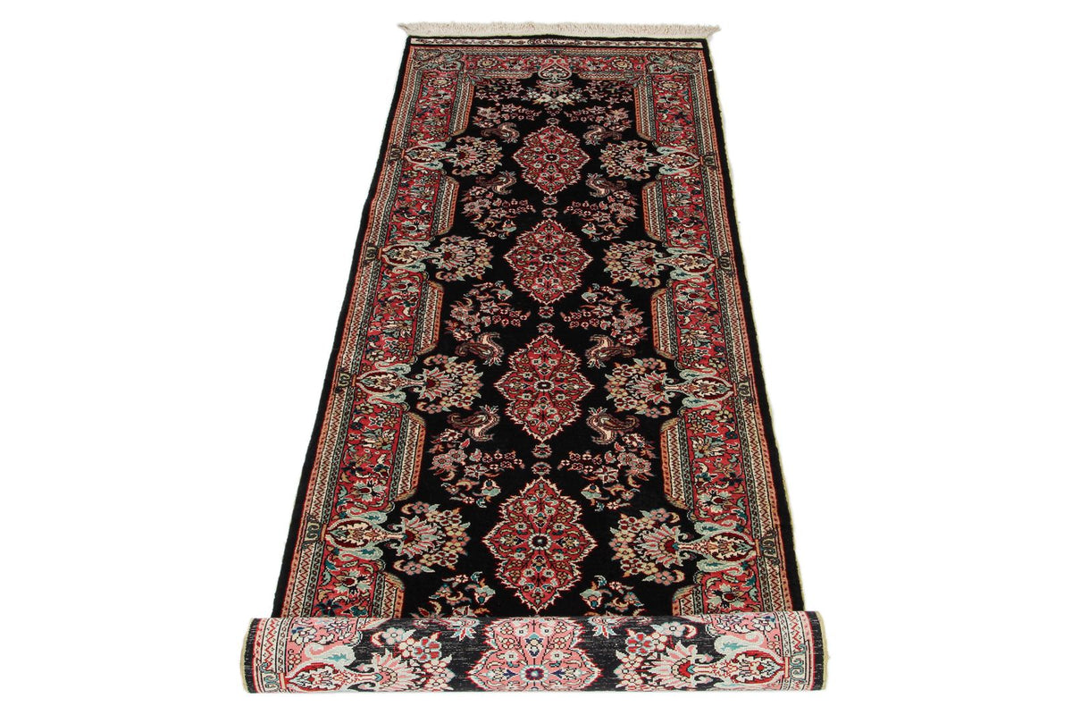 2x7 Black and Pink Turkish Traditional Runner
