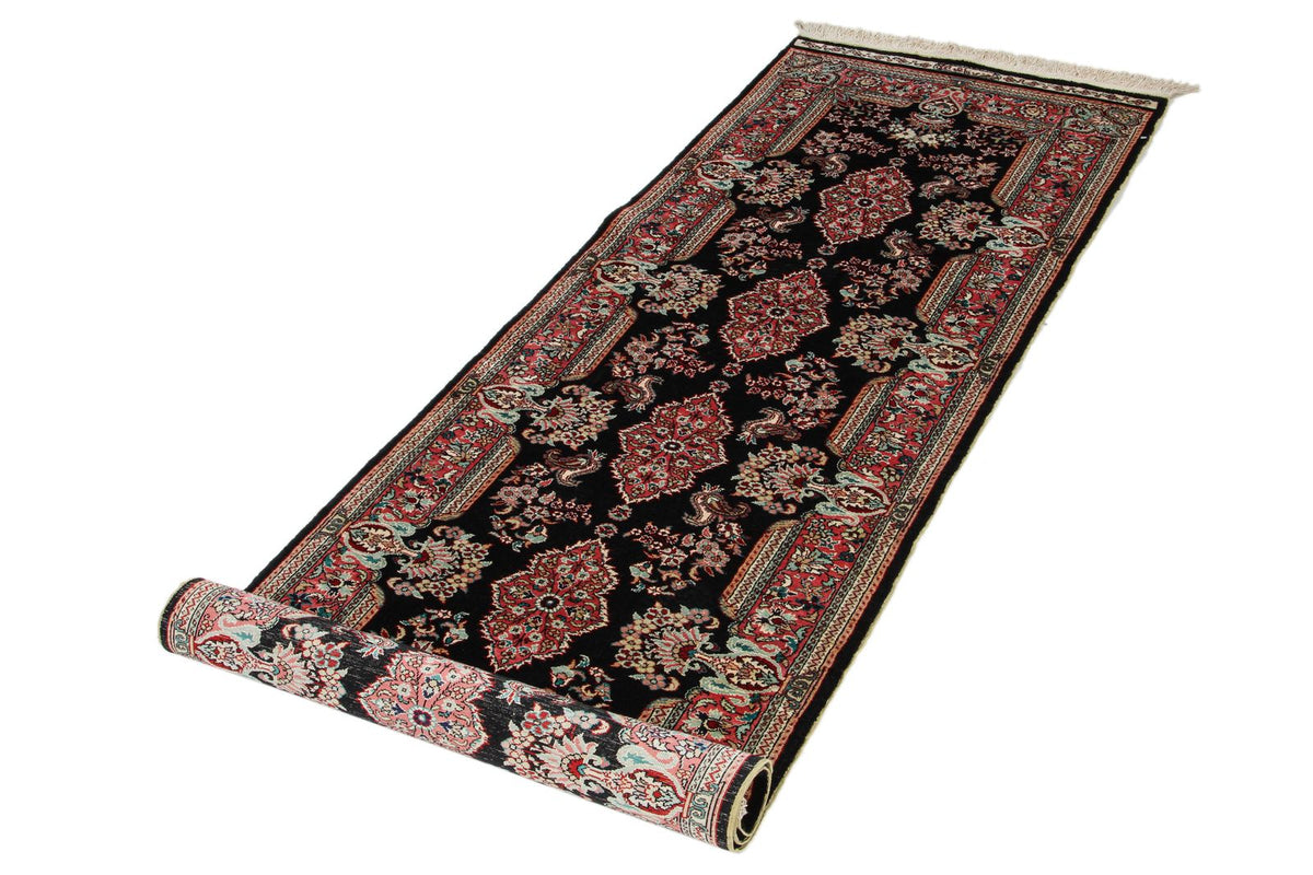 2x7 Black and Pink Turkish Traditional Runner