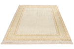 5x7 Ivory and Light Green Turkish Anatolian Rug