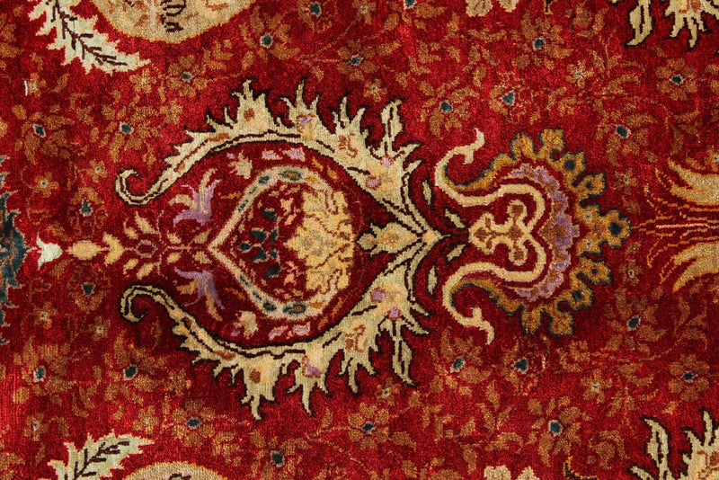 5x7 Red and Red Turkish Anatolian Rug