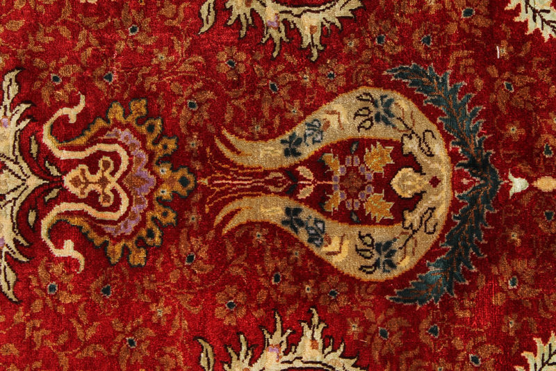 5x7 Red and Red Turkish Anatolian Rug