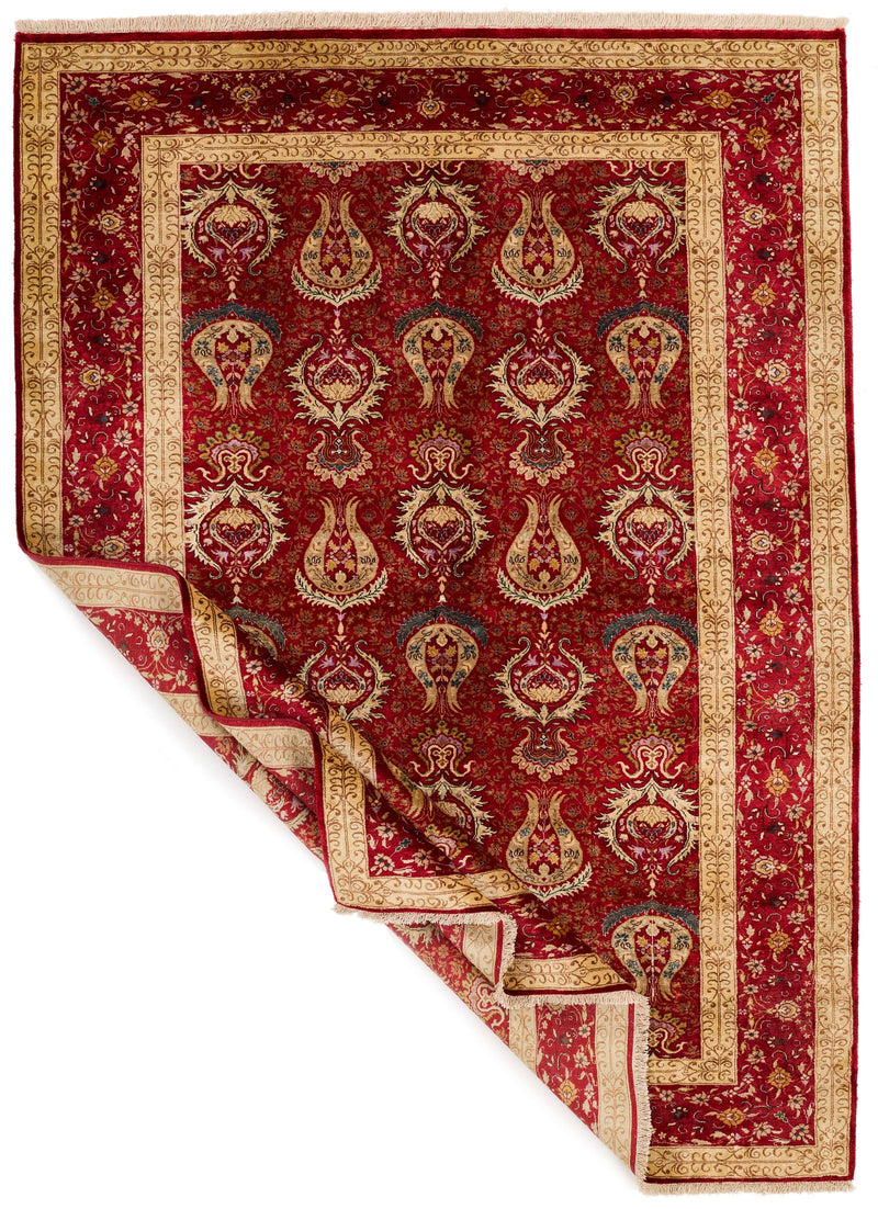 5x7 Red and Red Turkish Anatolian Rug