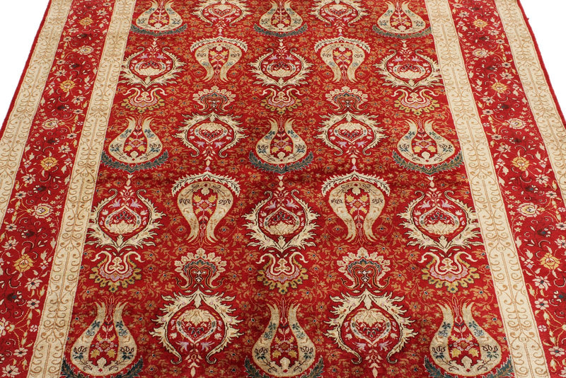 5x7 Red and Red Turkish Anatolian Rug