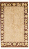 4x7 Ivory and Brown Turkish Anatolian Rug