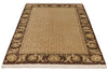 4x7 Ivory and Brown Turkish Anatolian Rug