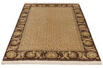 4x7 Ivory and Brown Turkish Anatolian Rug