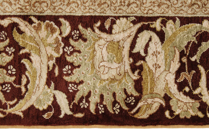 4x7 Ivory and Brown Turkish Anatolian Rug