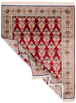 5x6 Red and Light Blue Turkish Anatolian Rug