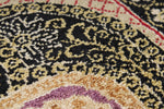 4x6 Black and Purple Turkish Silk Rug