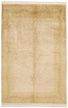 5x7 Ivory and Light Green Turkish Anatolian Rug